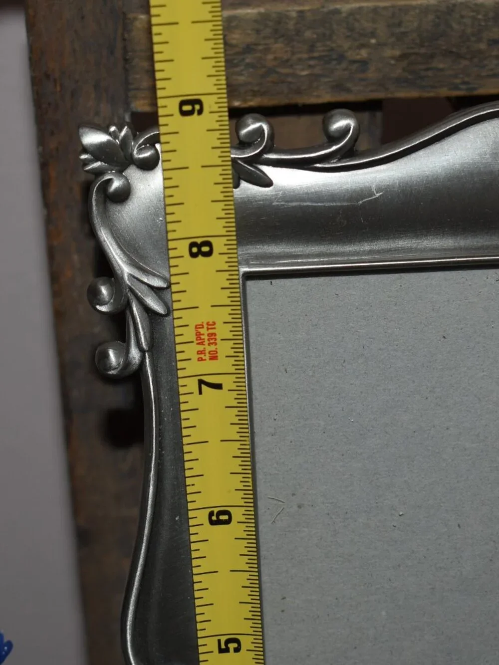 Vintage Barnes Of Boston Silver Pewter Ornate Victorian Gothic Picture Frame